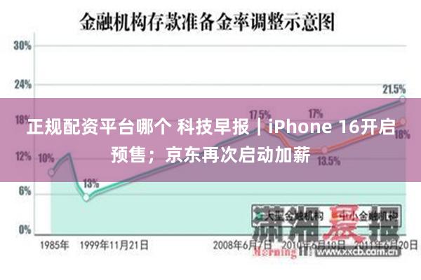 正规配资平台哪个 科技早报｜iPhone 16开启预售；京东再次启动加薪