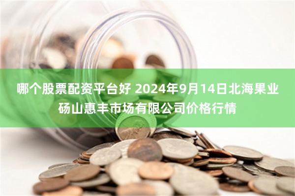 哪个股票配资平台好 2024年9月14日北海果业砀山惠丰市场有限公司价格行情