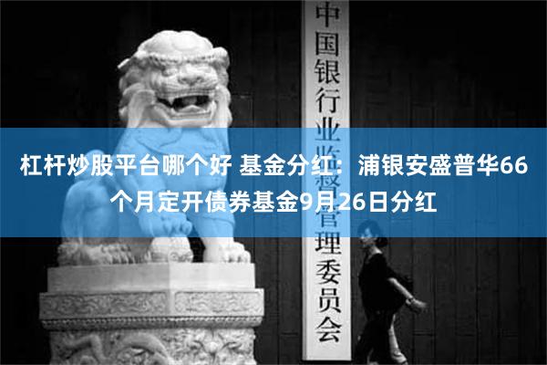 杠杆炒股平台哪个好 基金分红：浦银安盛普华66个月定开债券基金9月26日分红