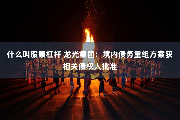 什么叫股票杠杆 龙光集团：境内债务重组方案获相关债权人批准
